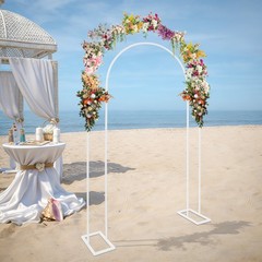 White/Gold Wedding Arch Backdrop Stand 130*40*220cm Metal Arch Backdrop Stand