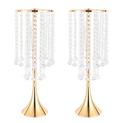 2Pcs 21.9 in Crystal Flower Vases Wedding Centerpieces Table Flower Vases SALE