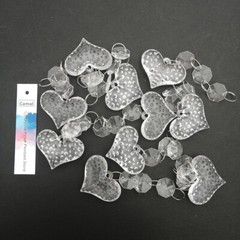 60Pc Heart Shaped Acrylic Crystal Octagonal Bead String Garland Chain Chandelier