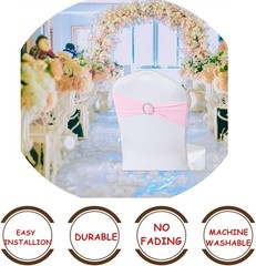 30pcs Spandex Stretch Chair Sashes Bows for Wedding Reception- Universal Elas…