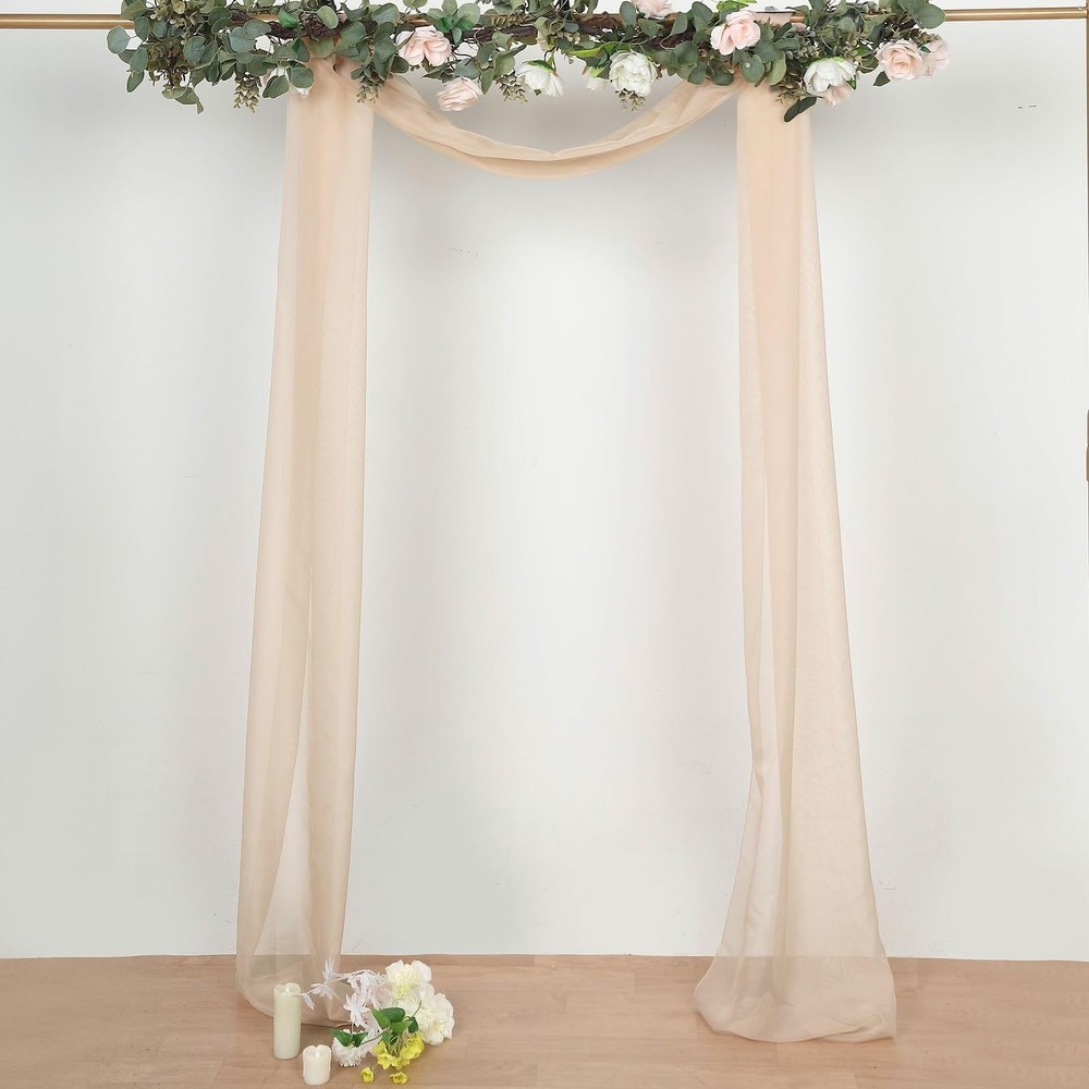 18 feet Nude Sheer Organza Curtain Panel 29″W x 216″L (Pack of 1),