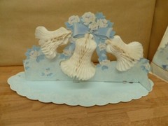 Vtg American Greetings Honeycomb Bells Cluster Tissue Wedding Table Decoration +
