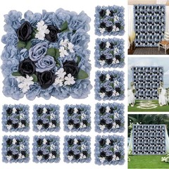 12 pcs Flower Wall Panel 15x15in Artificial Silk Rose Backdrop for Wedding Party