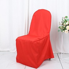 50 Red POLYESTER BANQUET CHAIR COVERS Wholesale Wedding Party Decorations