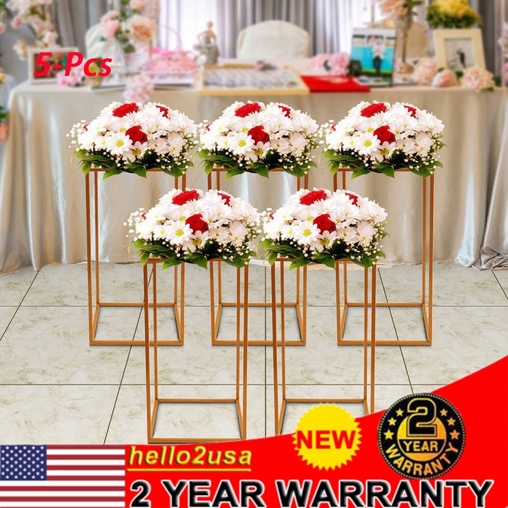 5pcs Wedding Flower Holder Backdrop Background Stand Gold Rack Party Decor