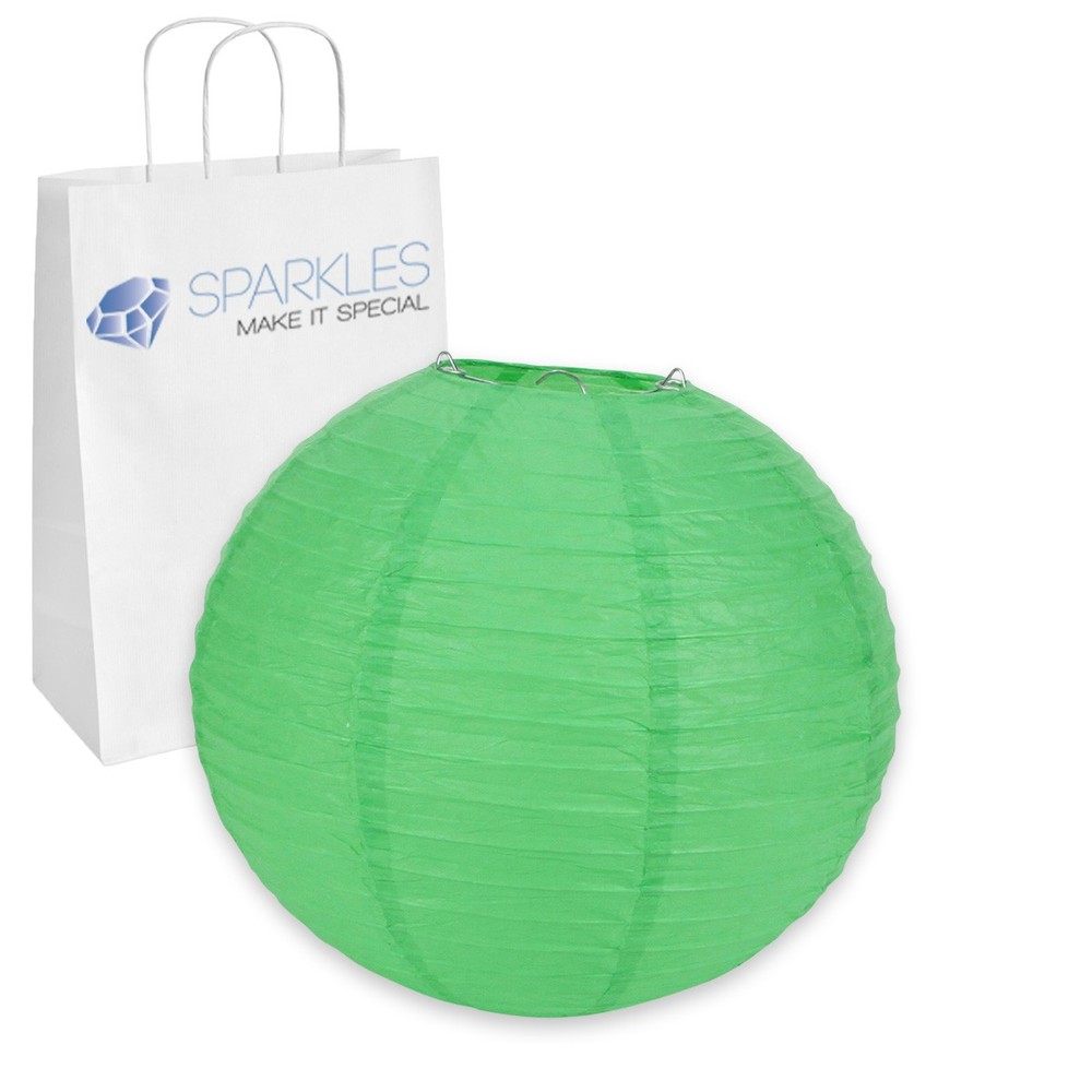 5 pcs 8″ inch Chinese Paper Lantern – Green – Wedding Party Event Decoration pw
