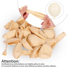 RUBFAC 129pcs Ivory white Balloons Different Sizes 18 12 10 5 Inch Latex Ball…