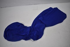 Lot of 6 Folding Spandex Chair Covers Lake Blue Color Polyester Event Decor