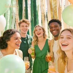 AOBKIAT Wedding Party 1.8 inches wide x 82 feet long, Olive Green