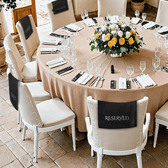 12 Pieces Velvet Reserved Chair Signs for Weddings – Gold Foil Church Pew