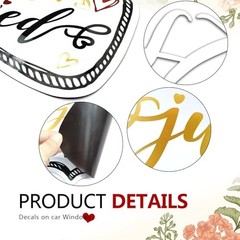 Just Married Car Decorations Set – Includes 4 Ornate Magnetic Signs (12×7.5