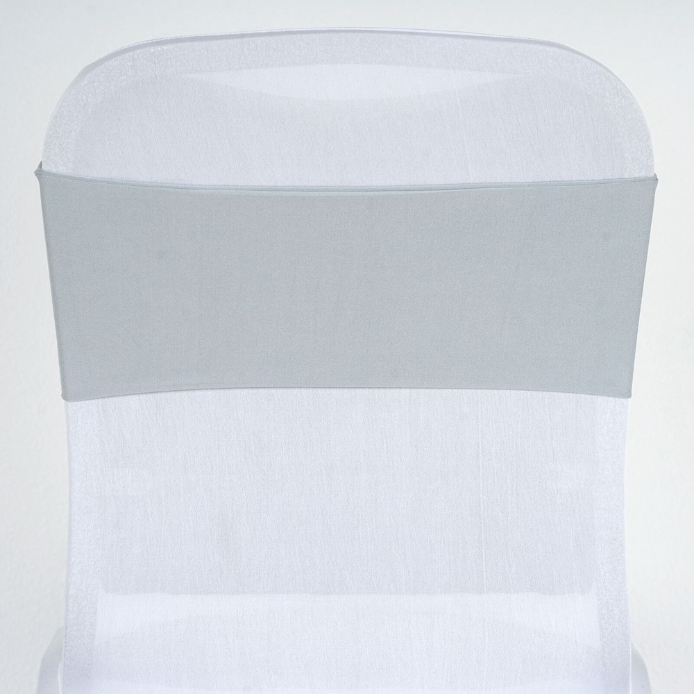 10 Silver Spandex STRETCHABLE CHAIR SASHES Wedding Party Light Gray SALE