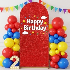 Arch Backdrop Cover 6.6FT Gold Sequin Covers Wedding Spandex Fitted Arch Covers