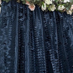 8 ft x 8 ft NAVY BLUE Leaf Petal Taffeta Backdrop Drape CURTAIN Panel Party