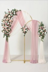Ling’s Moment Backdrop Stands with Flowers – 7.2FT, 6FT Set of 2, Dusty Rose