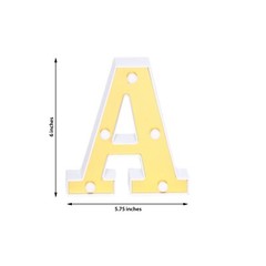 6″ tall GOLD A LED Lighted Marquee Letters Sign Party Wedding Events Decorations