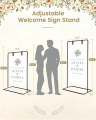 Wedding Welcome Sign Stand Easel Holder for Signs Black with Ground Stakes