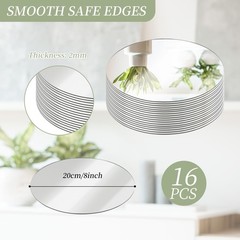 16 Pack 8 Inch Acrylic Round Mirrors for Centerpieces, 2 mm Thickness Non-Gla…