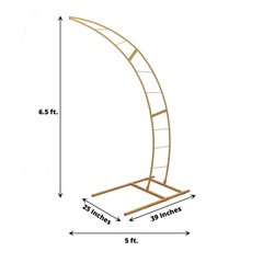 7 ft Gold Half Crescent Moon Floral Display Frame Arch Backdrop Stand Events