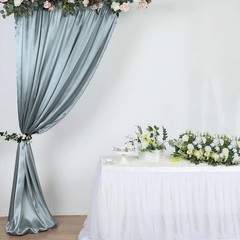 8×10 ft DUSTY BLUE Satin CURTAIN Wedding Photography Backdrop Panel Party