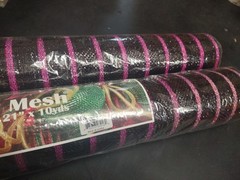 2 Rolls Deco Mesh, 21″ Craig Bachman Quality, 30′ Hot/Light Pink Stripe on Black