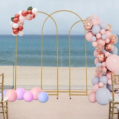 3 pcs Round Top Wedding Arch Backdrop STAND COVERS Set for Party/Birthday