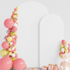 2 Pack Spandex Wedding/Party Arch Backdrop Cover 7.2FT & 6FT White