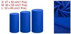 Set of 3 Cylinder Spandex Stand Covers, Sapphire Blue, Elastic Fabric-Small