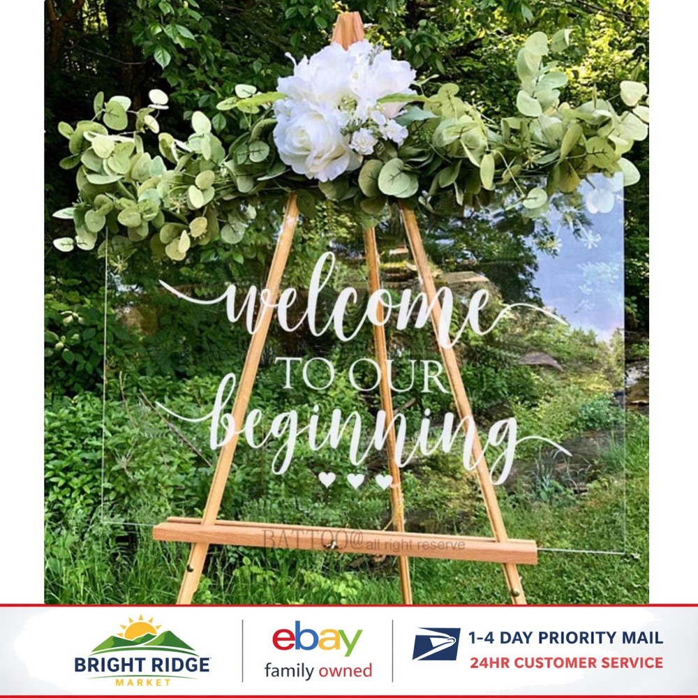 Water Resistant Vinyl Wedding Welcome Sign, Handmade with Elegant Touch