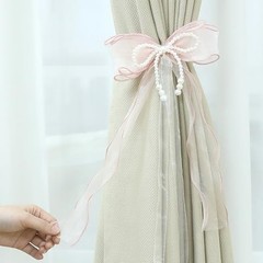 Bowknot Curtain Tiebacks, 2 PCS Butterfly Curtain Tiebacks with Pearls STYLE 1