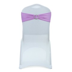 100 Spandex Stretch Chair Cover Sash Bows Wedding Party (Light Purple)~FREE SHIP