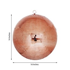 16″ wide Rose Gold Glass Mirror Disco Ball Ornament Wedding Events Decorations