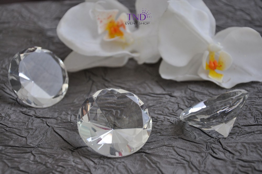 GLASS CRYSTAL CUT DIAMOND SHAPE GEM STONE TABLE SCATTER CONFETTI PAPERWEIGHT