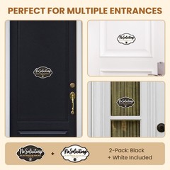 Woodamore Funny No Soliciting Sign For House Door – 2 Pack Small No Solicitin…