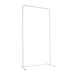 Wedding Backdrop Stand 3.28×6.56ft White Pink Photo Booth Stand with Cloth Cover