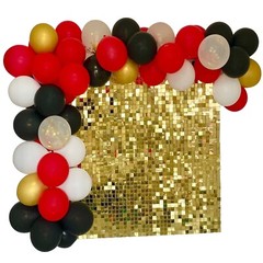25 PCS Pack Mirror Light Gold Shimmer Wall Backdrop Sequin Panels Squares wit…