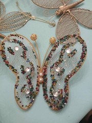 Butterfly Set of 8 Large Wedding Decorations Sparkly beaded vtg
