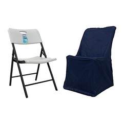 10 Navy Blue LIFETIME FOLDING CHAIR COVERS Wedding Banquet Decorations