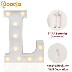 LED Marqueeights Sign, Light Up Alphabet Letter for Home Letter L Warm White