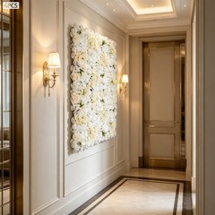 6 Pcs Artificial Flower Wall Panel, Artificial Floral Wall Decoration Backdrop