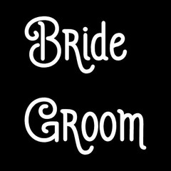 Bride and Groom 7.5″ Vinyl Decal Stickers | V2 | Wedding Dressing Rooms |