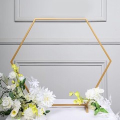 24″ Gold Hexagon Metal Flower FRAME Geometric Table Arch Centerpiece Party Event