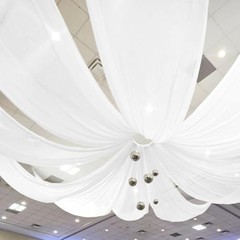 White Sheer Chiffon Ceiling Drapes for Wedding Arch Party Stage Decor