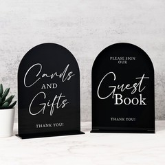 Modern Black Acrylic Table Signs – Perfect for Weddings & Celebrations, Set of 2