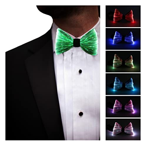 LED Light up Bowtie 7 Colors Luminous Adjustable Bowties for Party Gray