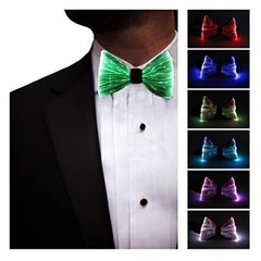 LED Light up Bowtie 7 Colors Luminous Adjustable Bowties for Party Gray