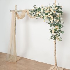 18 feet Nude Sheer Organza Curtain Panel 29″W x 216″L (Pack of 1),