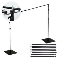 10 feet Black DUAL CROSS BAR Photo BACKDROP STAND Wedding Party Events Supplies