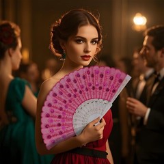 QIRMIZI 10 PACK Fabric Folding Handheld Fans, Perfect for Weddings, Parties, …