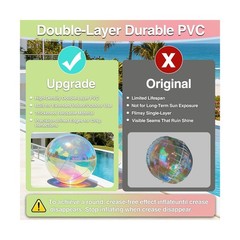 Iridescent Inflatable Mirror Ball, Reusable Large Event PVC Disco Ball, Giant…
